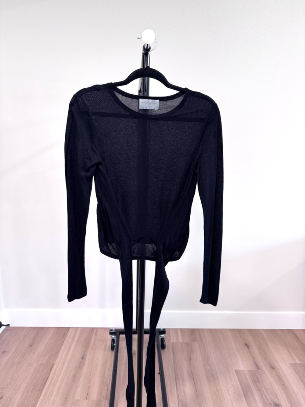NWOT Modern Citizen Long-Sleeve Tie/Wrap “Stevie” Top, Black - Picture 2 of 6